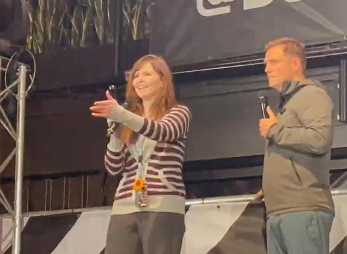 J. Friday speaking at the Power of Community Event hosted by Simon Squibb